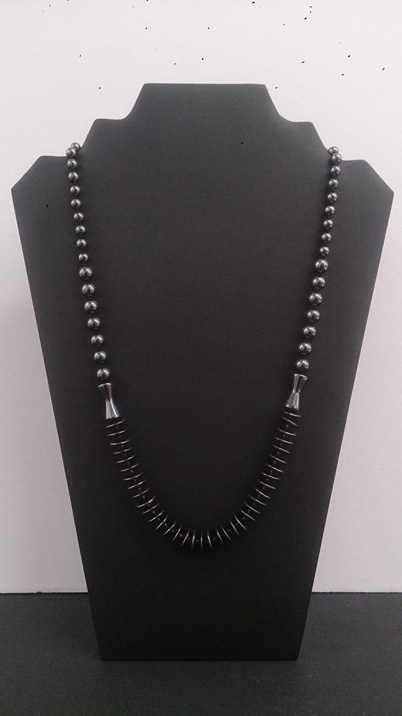 Necklace, Beaded Natural Hematite Gemstones, Different Shapes, & Sizes - Roadshow Collectibles