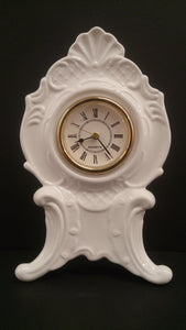 Desktop Clock, Quartz, White Ceramic Porcelain, Made In Taiwan - Roadshow Collectibles