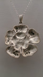 Sterling Silver GP Necklace Stylized Flower Design Pearl Center Piece - Roadshow Collectibles - Roadshow Collectibles