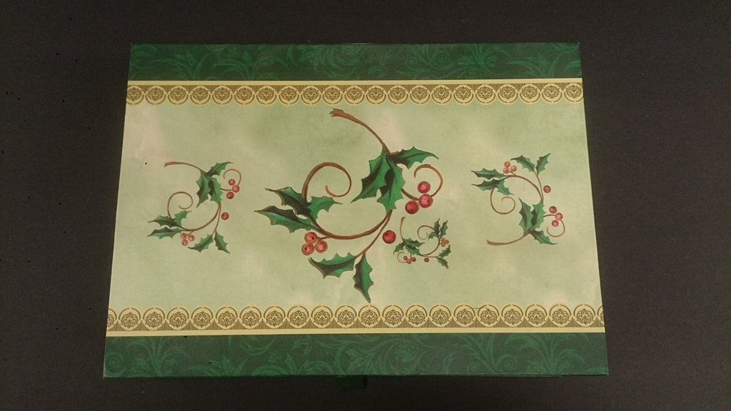 Jewellery Box, Christmas Theme with Plaid, Solid Green, Floral Pattern ...