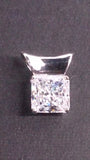 Pendant, White Gold, Princess-Cut Solitaire Absolute Simulated Diamond - Roadshow Collectibles