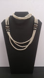 Necklace, Black Onyx, Faux Pearls, Gold Spacers, White Rhinestones - Roadshow Collectibles