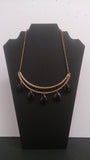 Necklace, Crescent Moon, Gold-Tone, Five Multi-Faceted Black Beads - Roadshow Collectibles