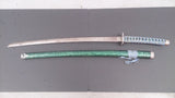 Japanese Samurai Sword, Chrome Alloy Fittings, Green Handle & Sheath. - Roadshow Collectibles