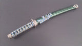 Japanese Wakizashi Sword, Chrome Zinc Alloy Fittings, Lacquered Green - Roadshow Collectibles