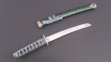 Japanese Wakizashi Sword, Chrome Zinc Alloy Fittings, Lacquered Green - Roadshow Collectibles