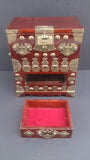 Jewellery Chest, Japanese, Keyaki Wood, Lacquered, Brass Metal Work - Roadshow Collectibles
