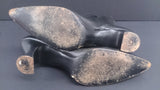 Victorian Black Leather High Front Laced Boots, Authentic - Roadshow Collectibles