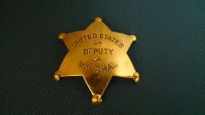 United States Deputy Marshal Badge, Brass, Reversed Embossed - Roadshow Collectibles