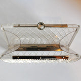 Art Deco Women's Lucite Evening Clutch Purse, Diamond Design Pattern - Roadshow Collectibles