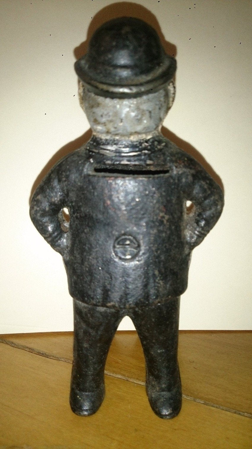 Hubley Foxy Grandpa Coin Bank, Cast Iron, Suit Tie Glasses Bowler