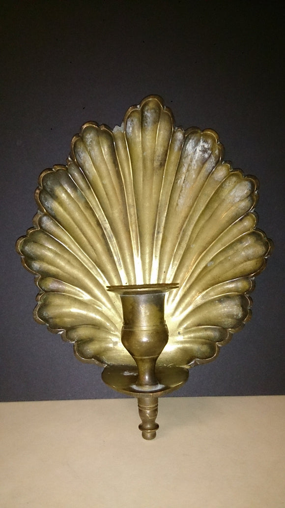 Candlestick Holder, Brass with Unique Clam Shell Design - Roadshow Collectibles