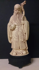 Chinese Blanc De Chine Porcelain Elder, Holding a Dragon Staff & Cup - Roadshow Collectibles