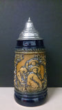 Gerz, Small Ceramic Beer Stein, Farm Scene People Drinking Lid Covered - Roadshow Collectibles
