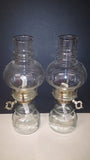 A Set Of Clear Glass Font Oil Lamps with Hooded Globes - Roadshow Collectibles