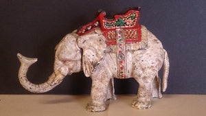 Hubley Mechanical Coin Bank, White Elephant, Cast Iron, Hand-Painted - Roadshow Collectibles