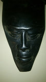 African Ghana Decorative Wall Mask, Woman with Braided Hair, Hand Carved Ebony - Roadshow Collectibles