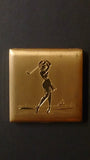 Majestic U.S.A Powder Compact, Mirrored, Gold Tone, Golf Themed - Roadshow Collectibles