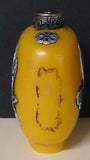 Chinese Yellow Glass Snuff Bottle Silver Overlay Butter Flies Flowers - Roadshow Collectibles
