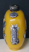 Chinese Yellow Glass Snuff Bottle Silver Overlay Butter Flies Flowers - Roadshow Collectibles