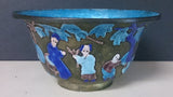 Chinese Brass Bowl Enamelled 19th Century Round Shaped Figures & Trees - Roadshow Collectibles