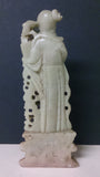 Chinese Woman Leaning On a Flower Stand Soapstone Hand Carved Chinese - Roadshow Collectibles