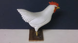 White Hen Hand Carved and Painted When Pushed Hen Rocks Back and Forth - Roadshow Collectibles