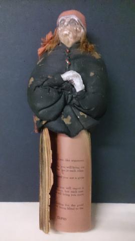 Doll Primitive, Hand Made With Cloth, Clay, Hair, And A Booklet - Roadshow Collectibles