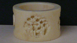 Napkin Ring Holder Bone, Handmade, Figures, Branches, Leaves, Flowers - Roadshow Collectibles