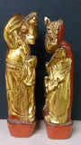 Chinese, Two Figures with Their Pets, Hand Carved, Gold Gilded - Roadshow Collectibles