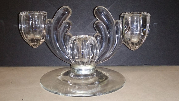 Heisey Triple Candelabra Candlestick Holder, Glass, 1940's - Roadshow Collectibles
