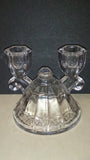 Imperial Glass Double Light Candlestick Holder, In Crocheted Crystal - Roadshow Collectibles