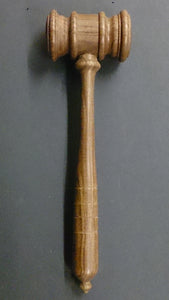 Judge's Courtroom Gavel, Wood Round Head & Handle Detailed Workmanship - Roadshow Collectibles