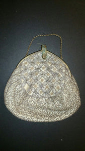 Art Deco Women's Evening Clutch Purse Hand Patterned Bead & Pearl Work - Roadshow Collectibles