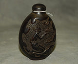 Snuff Bottle, Dark Red Brown Blood Agate, Hand Carved, Chinese - Roadshow Collectibles