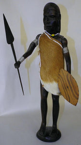 African Wood Carved Tribal Figure of a Male Warrior  - Roadshow Collectibles