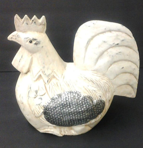 French Country, Rustic Wood Handcrafted White Chicken - Roadshow Collectibles
