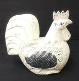 French Country, Rustic Wood Handcrafted White Chicken - Roadshow Collectibles