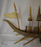 Burmese Hand Carved Ox Bone Boat with a Group Of Oarsman Rowing - Roadshow Collectibles