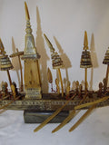 Burmese Hand Carved Ox Bone Boat with a Group Of Oarsman Rowing - Roadshow Collectibles