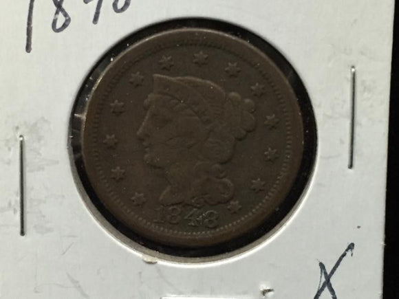 US Large Cent Liberty Head 1848 - Roadshow Collectibles