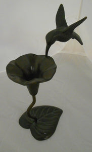 Bronze Hummingbird Paperweight, Leaf Base, Trumpet Vine, Hummingbird - Roadshow Collectibles