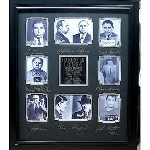 Gangster Legends, Mugshots with Engraved Signatures Framed - Roadshow Collectibles