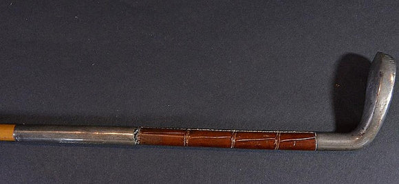 Wood and Silver 1900's Golf Walking Stick Cane - Roadshow Collectibles