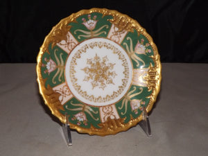 Imperial Limoges Plate, Highly Decorated, Gold and Green, France - Roadshow Collectibles
