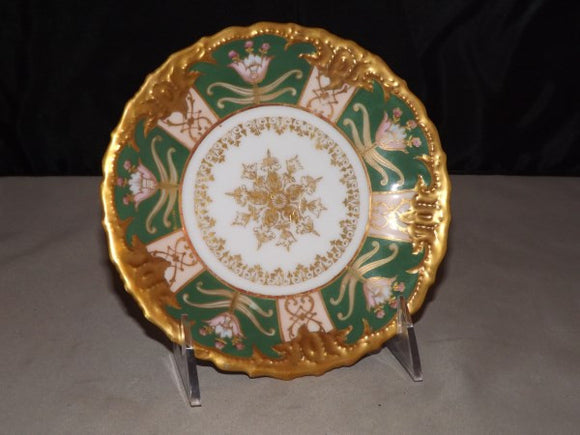 Imperial Limoges Plate, Highly Decorated, Gold and Green, France - Roadshow Collectibles