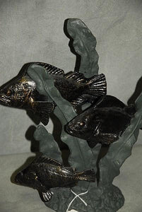 Cast Iron Sculpture, Three Fish Swimming Through a Group of Java Ferns - Roadshow Collectibles