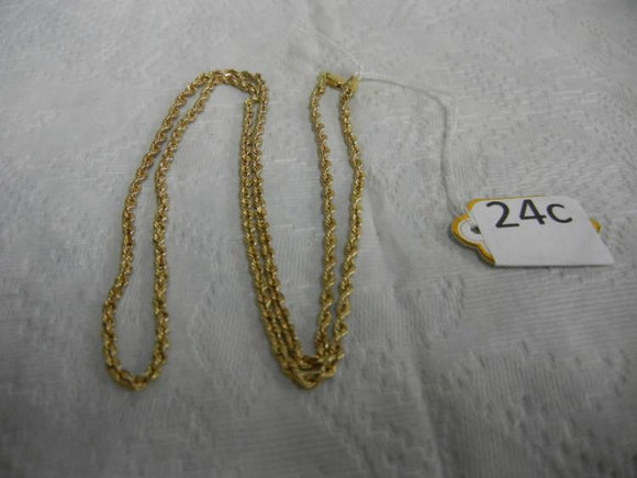 Necklace, 10k Gold Rope Braided Chain - Roadshow Collectibles