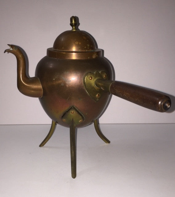 Tea Kettle, Three Legs, Copper and Brass, Pre-Electricity 19th Century - Roadshow Collectibles