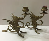 Griffin Candlestick Holders a Set, Brass Mid-Century, Gothic Monsters - Roadshow Collectibles